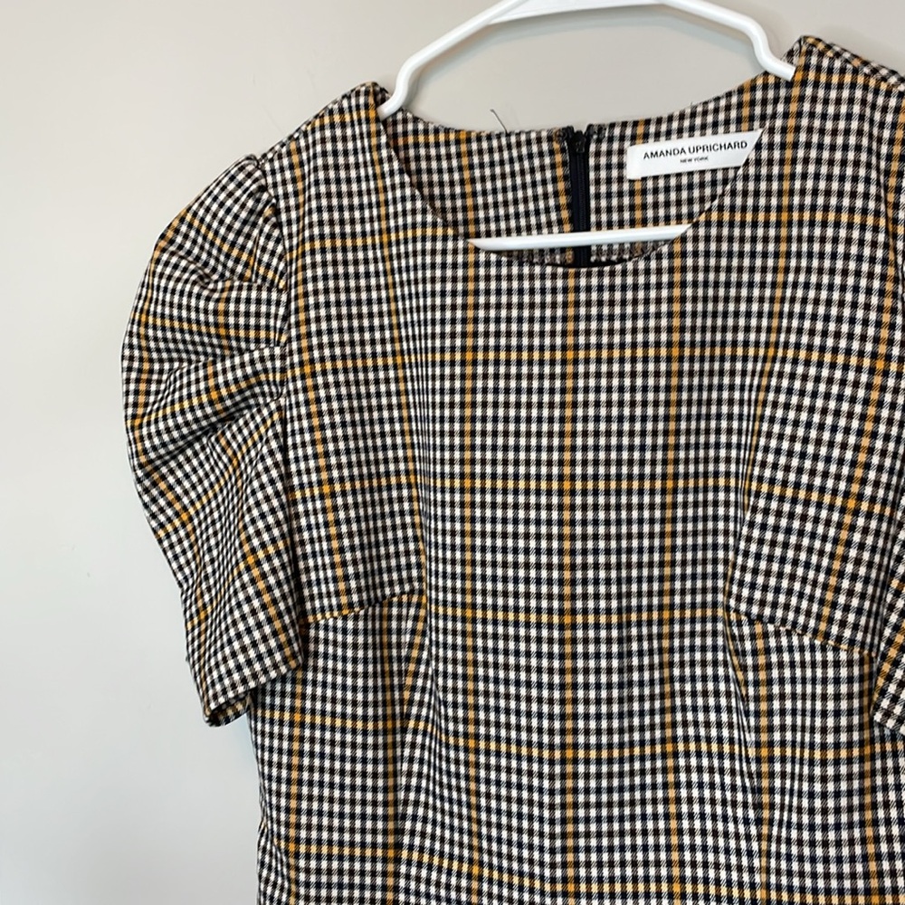 Amanda Uprichard Puff Sleeve Mini Dress In Westwick Plaid Size Small - Picture 8 of 13